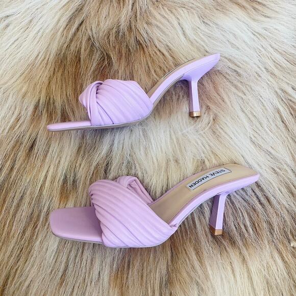 Steve Madden Lavender Purple Twinkled Soft-Volume Knotted Dress Mules Size 6.5 - Picture 3 of 6